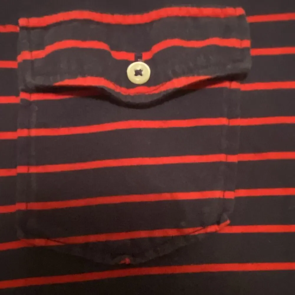 Polo by Ralph Lauren Navy/Red Striped Cotton Knit Custom Fit Polo Shirt Men’s XL